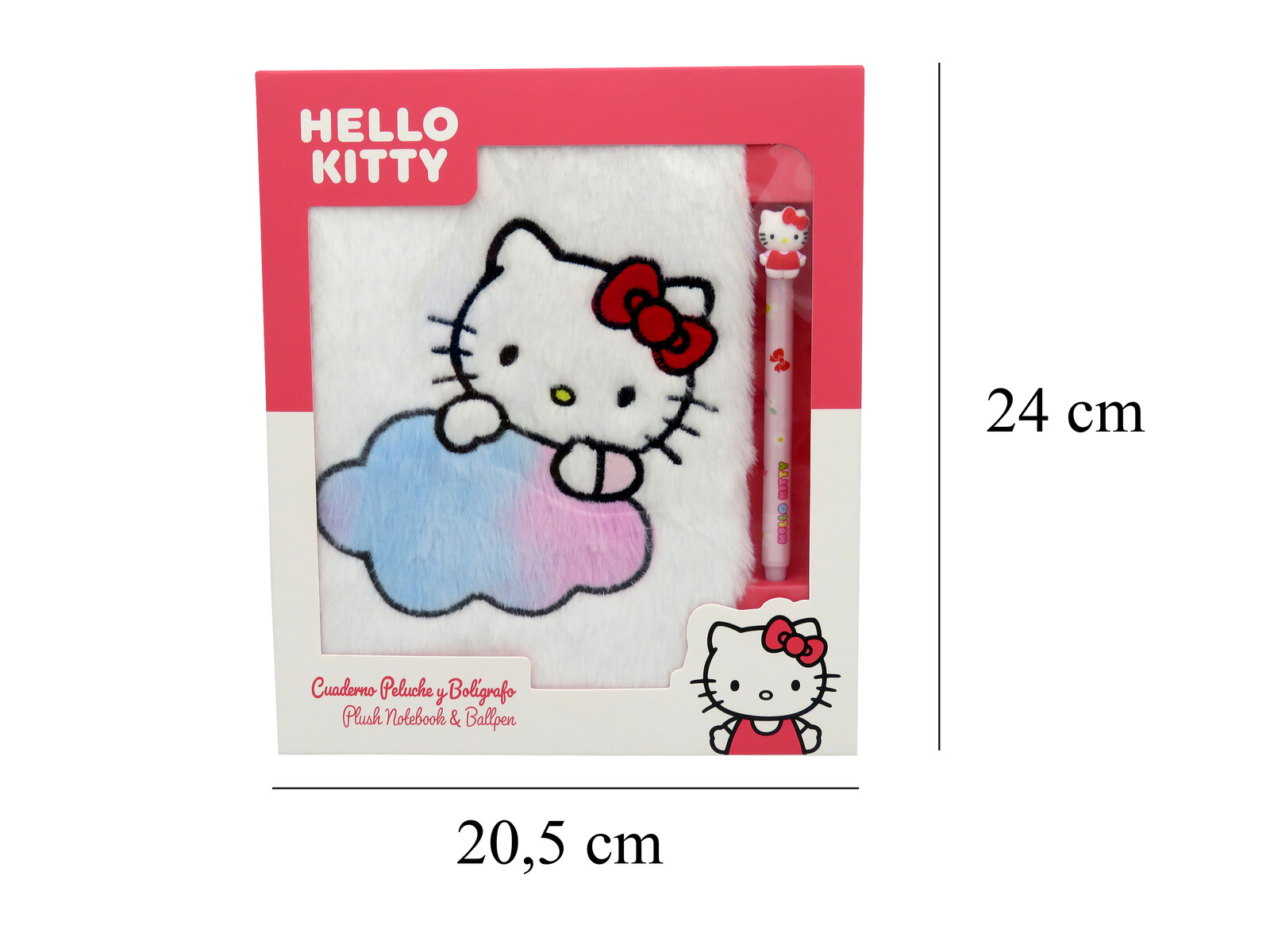 Sanrio Hello Kitty Set Cuaderno Peluche y Bolígrafo