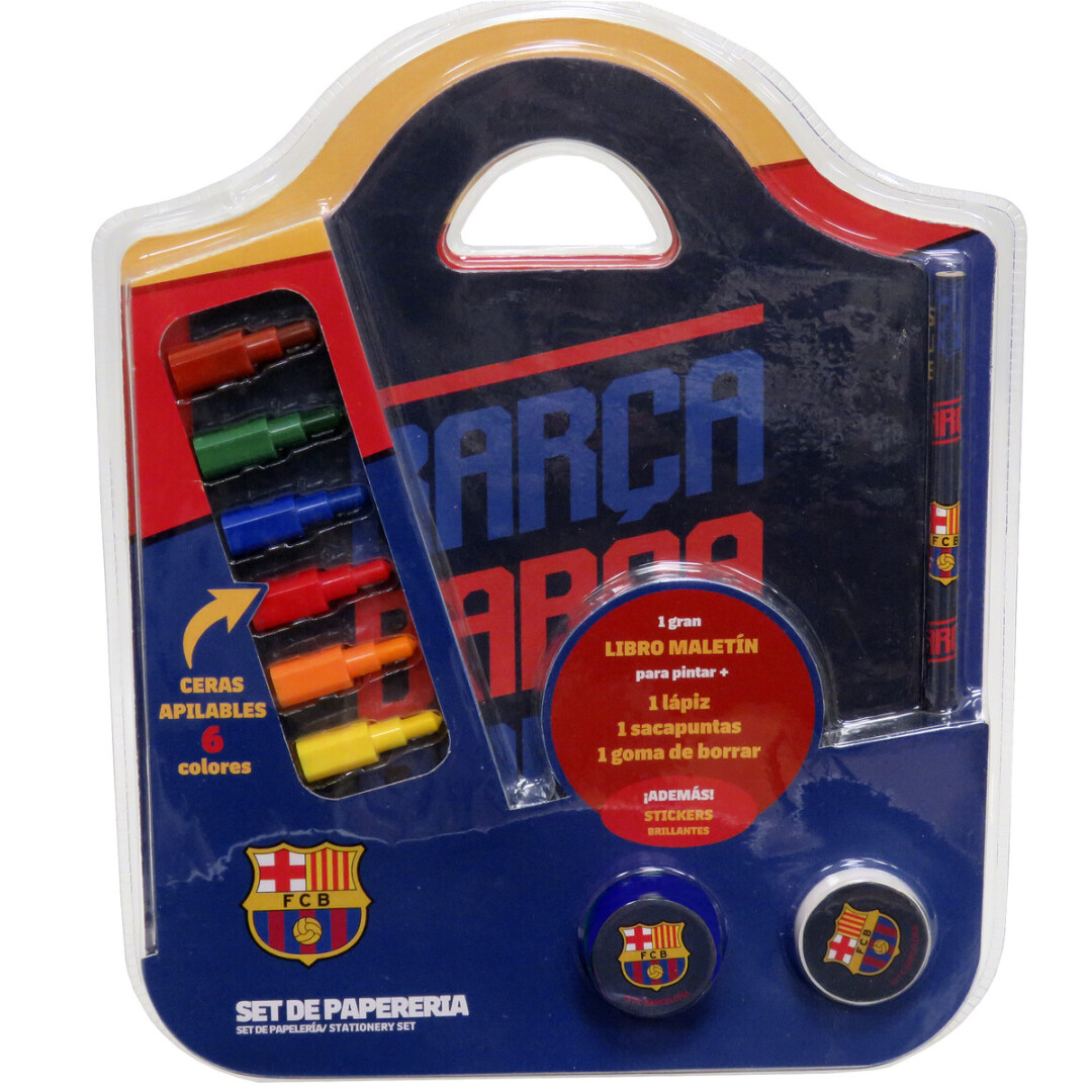 FCBarcelona Set de Papelería Libro Maletín
