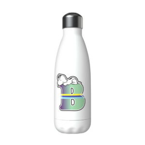 Snoopy Botella Personalizable Blanca de Acero 550ml Letra B