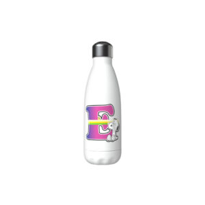 Snoopy Botella Personalizable Blanca de Acero 550ml Letra E