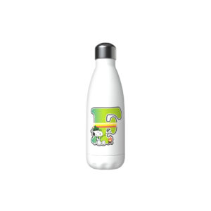 Snoopy Botella Personalizable Blanca de Acero 550ml Letra F