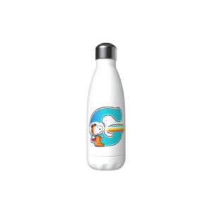 Snoopy Botella Personalizable Blanca de Acero 550ml Letra G