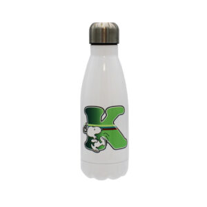 Snoopy Botella Personalizable Blanca de Acero 550ml Letra K