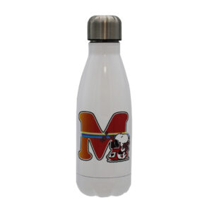 Snoopy Botella Personalizable Blanca de Acero 550ml Letra M