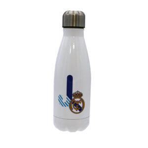 Real Madrid Botella Personalizable Blanca de Acero 550ml Letra J