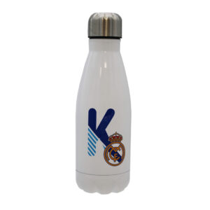 Real Madrid Botella Personalizable Blanca de Acero 550ml Letra K