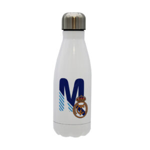 Real Madrid Botella Personalizable Blanca de Acero 550ml Letra M