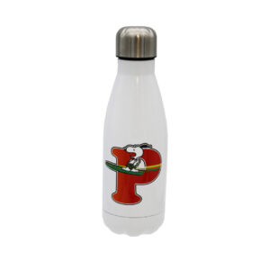 Snoopy Botella Personalizable Blanca de Acero 550ml Letra P