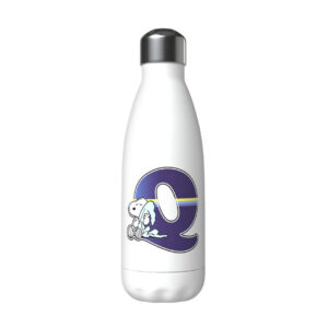 Snoopy Botella Personalizable Blanca de Acero 550ml Letra Q