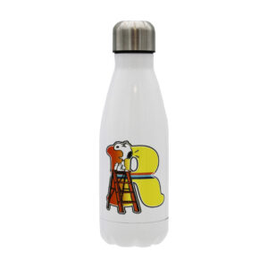 Snoopy Botella Personalizable Blanca de Acero 550ml Letra R