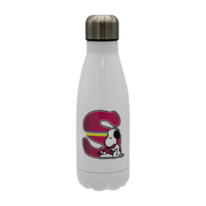 Snoopy Botella Personalizable Blanca de Acero 550ml Letra S