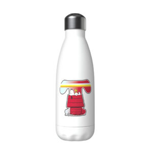 Snoopy Botella Personalizable Blanca de Acero 550ml Letra T