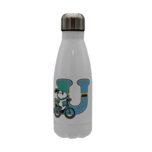 Snoopy Botella Personalizable Blanca de Acero 550ml Letra U