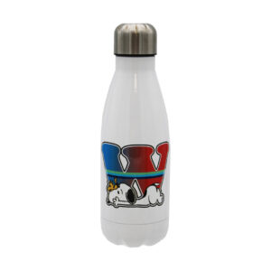 Snoopy Botella Personalizable Blanca de Acero 550ml Letra W
