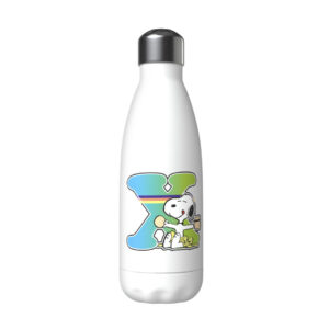 Snoopy Botella Personalizable Blanca de Acero 550ml Letra X