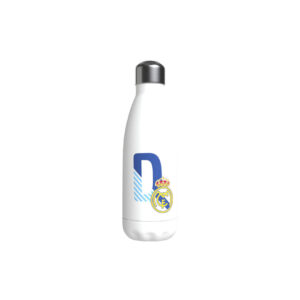 Real Madrid Botella Personalizable Blanca de Acero 550ml Letra D