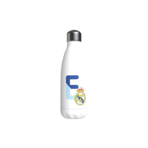 Real Madrid Botella Personalizable Blanca de Acero 550ml Letra E