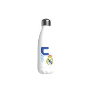Real Madrid Botella Personalizable Blanca de Acero 550ml Letra F