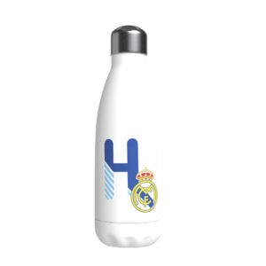 Real Madrid Botella Personalizable Blanca de Acero 550ml Letra H