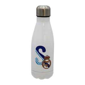 Real Madrid Botella Personalizable Blanca de Acero 550ml Letra S
