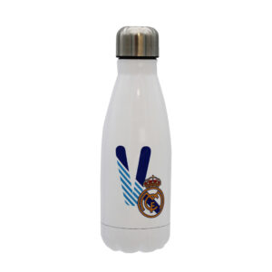Real Madrid Botella Personalizable Blanca de Acero 550ml Letra V