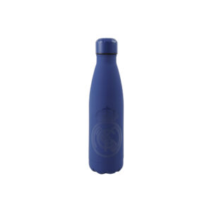 Real Madrid Botella Azul Rubberizada de Doble Pared