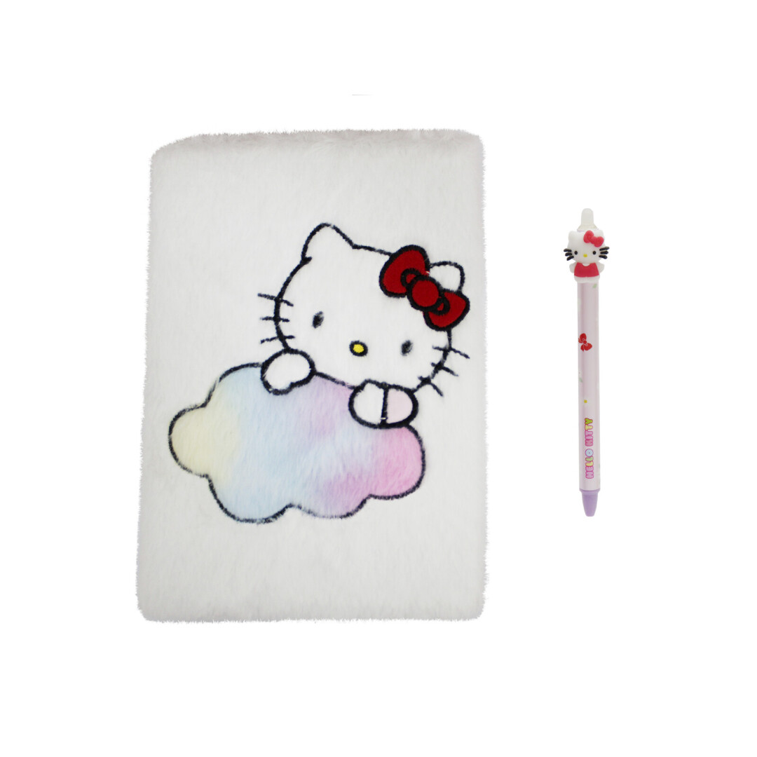 Sanrio Hello Kitty Set Cuaderno Peluche y Bolígrafo