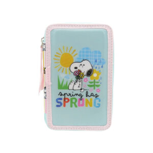 Snoopy Plumier 3 Pisos con Material Escolar