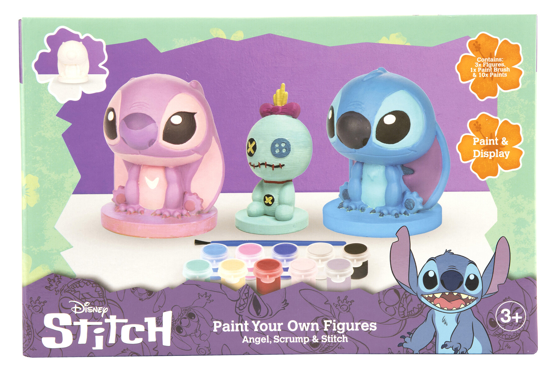 Stitch Set de 3 Figuras de Escayola para Pintar