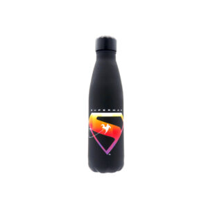 Superman Botella Negra Rubberizada de Doble Pared