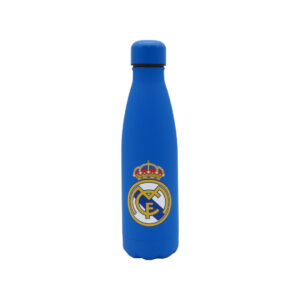 Real Madrid Botella Azul con Color Rubberizada de Doble Pared