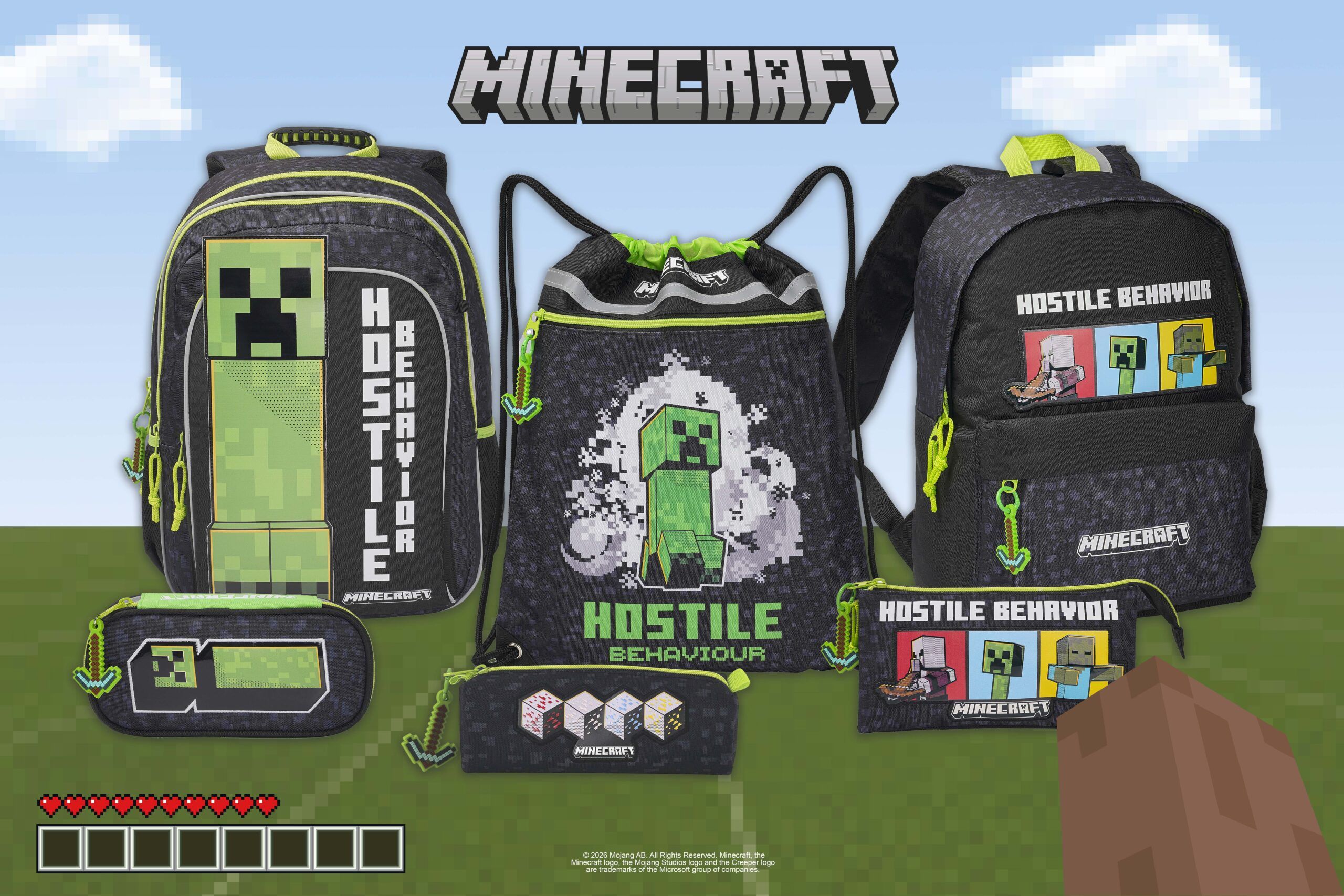 Minecraft school backpacks and accessories collection 2026