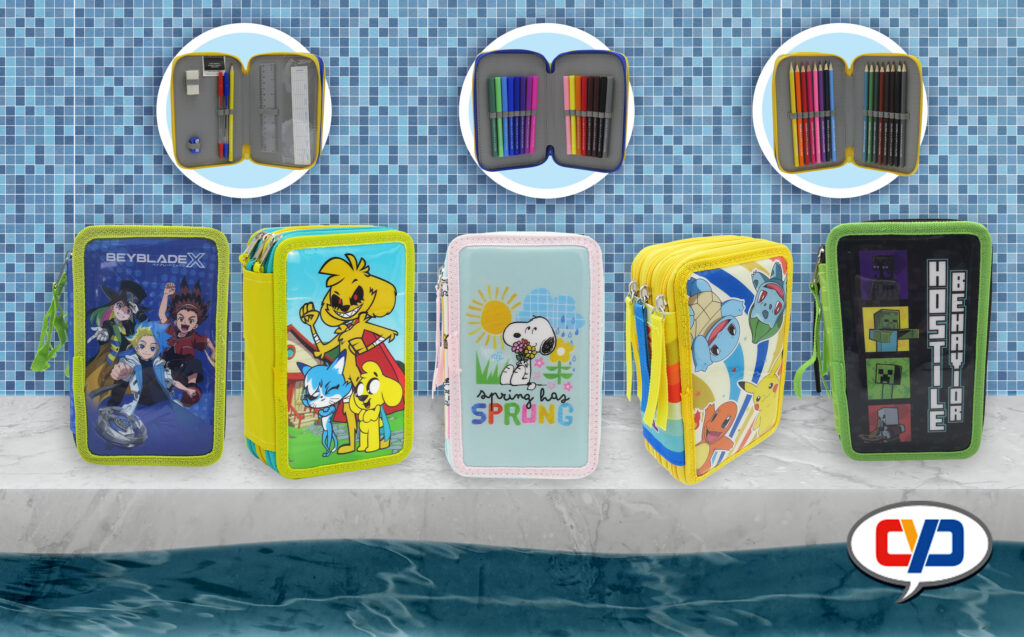 triple pencil cases