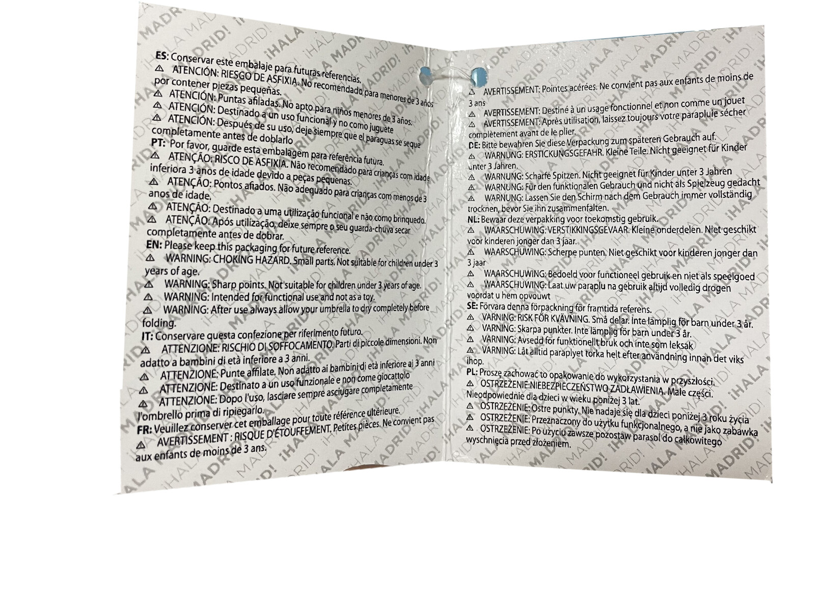 Real Madrid Paraguas Manual Infantil 48 cm Transparente