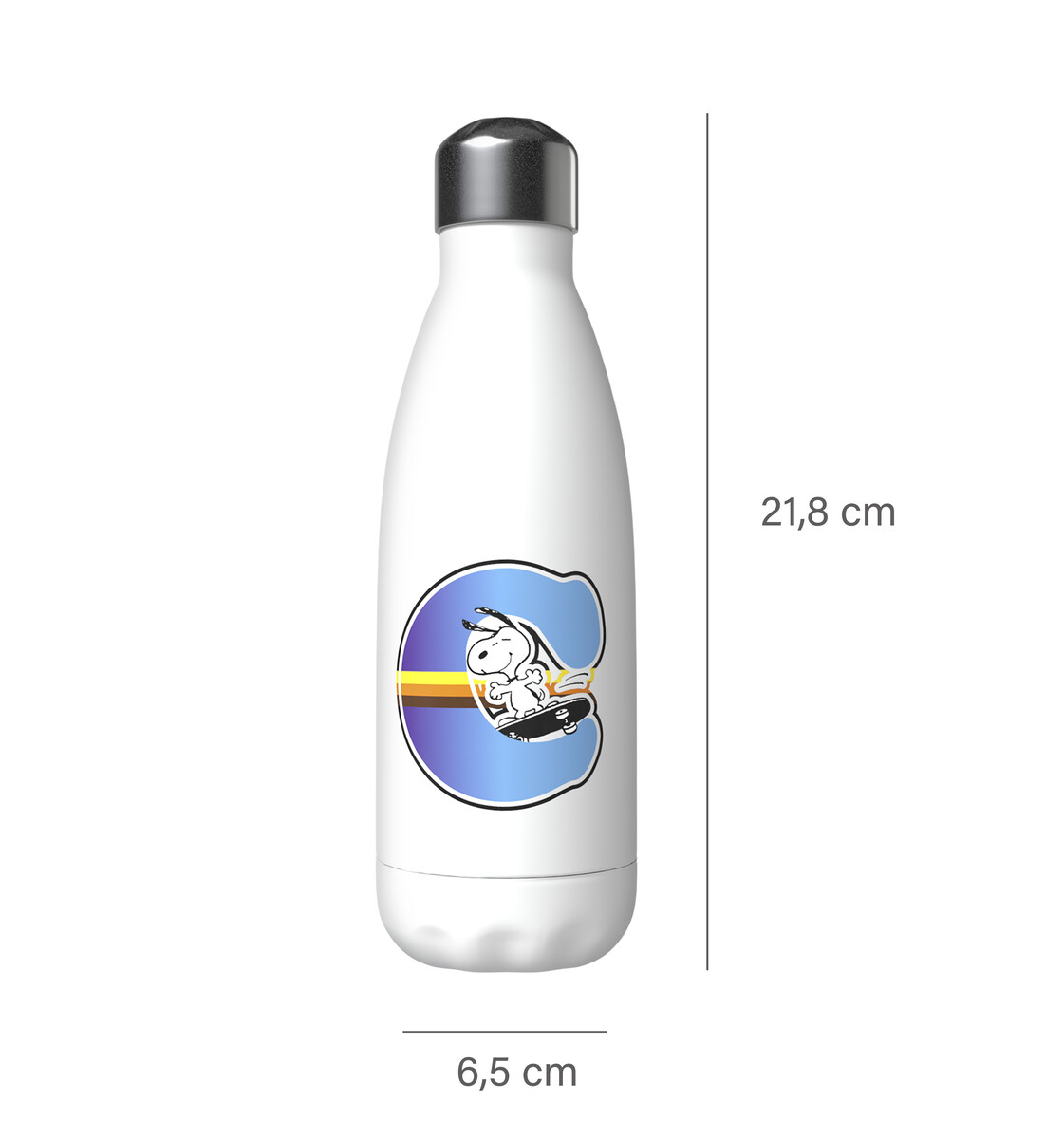 Snoopy Botella Personalizable Blanca de Acero 550ml Letra C