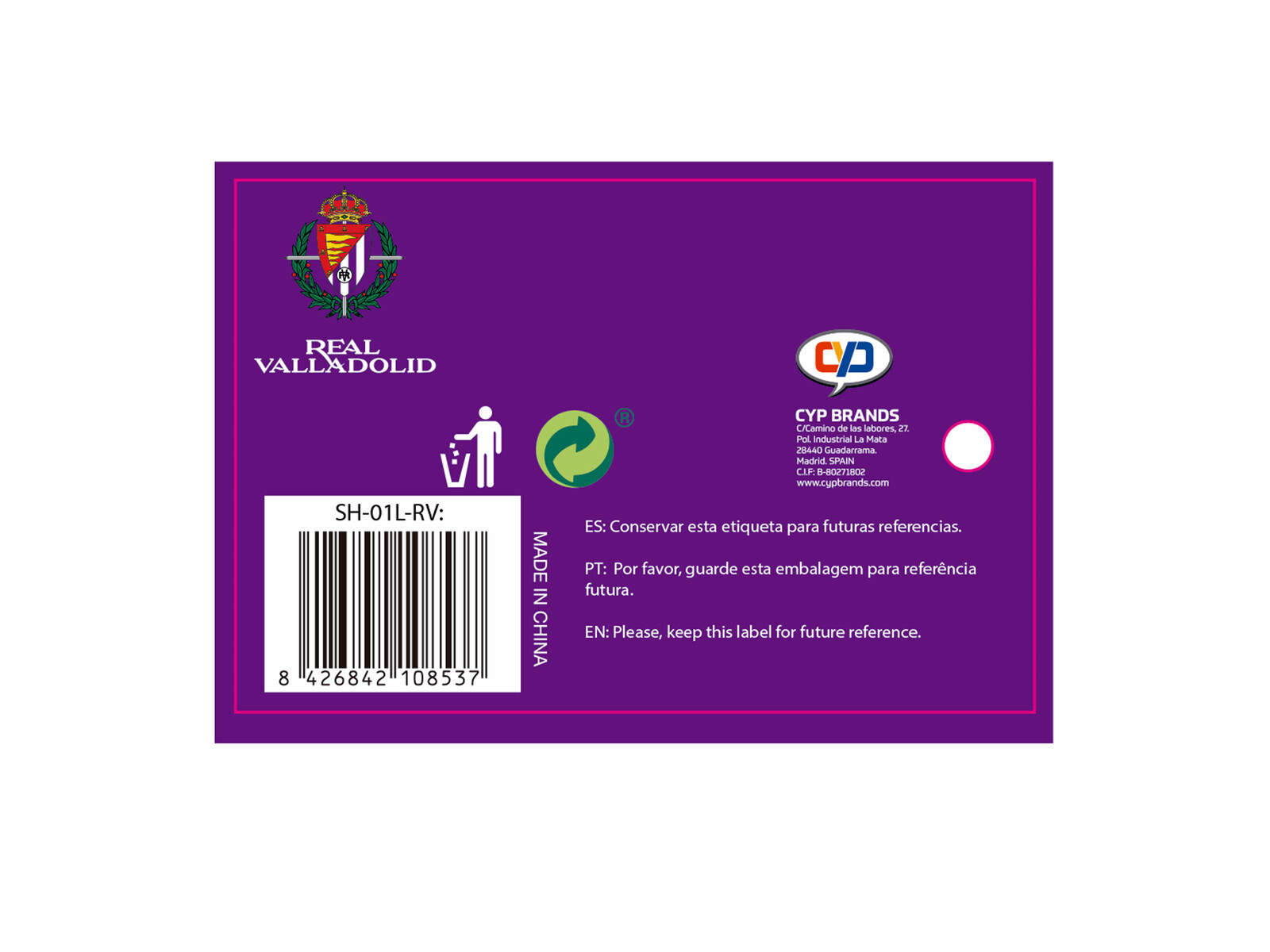Real Valladolid Camiseta para Perro - Talla L