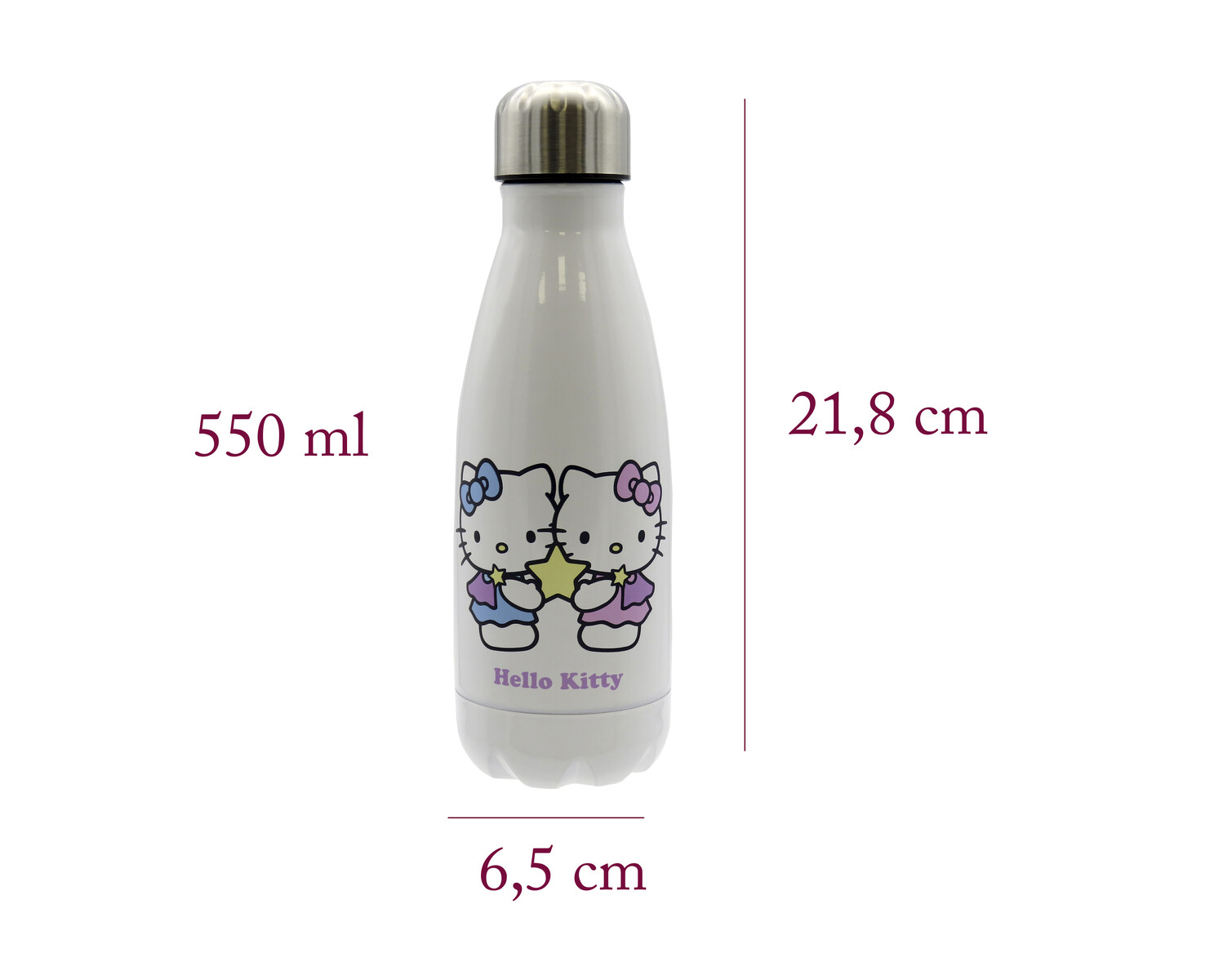 Sanrio Hello Kitty Botella Personalizable de Acero 550ml Geminis