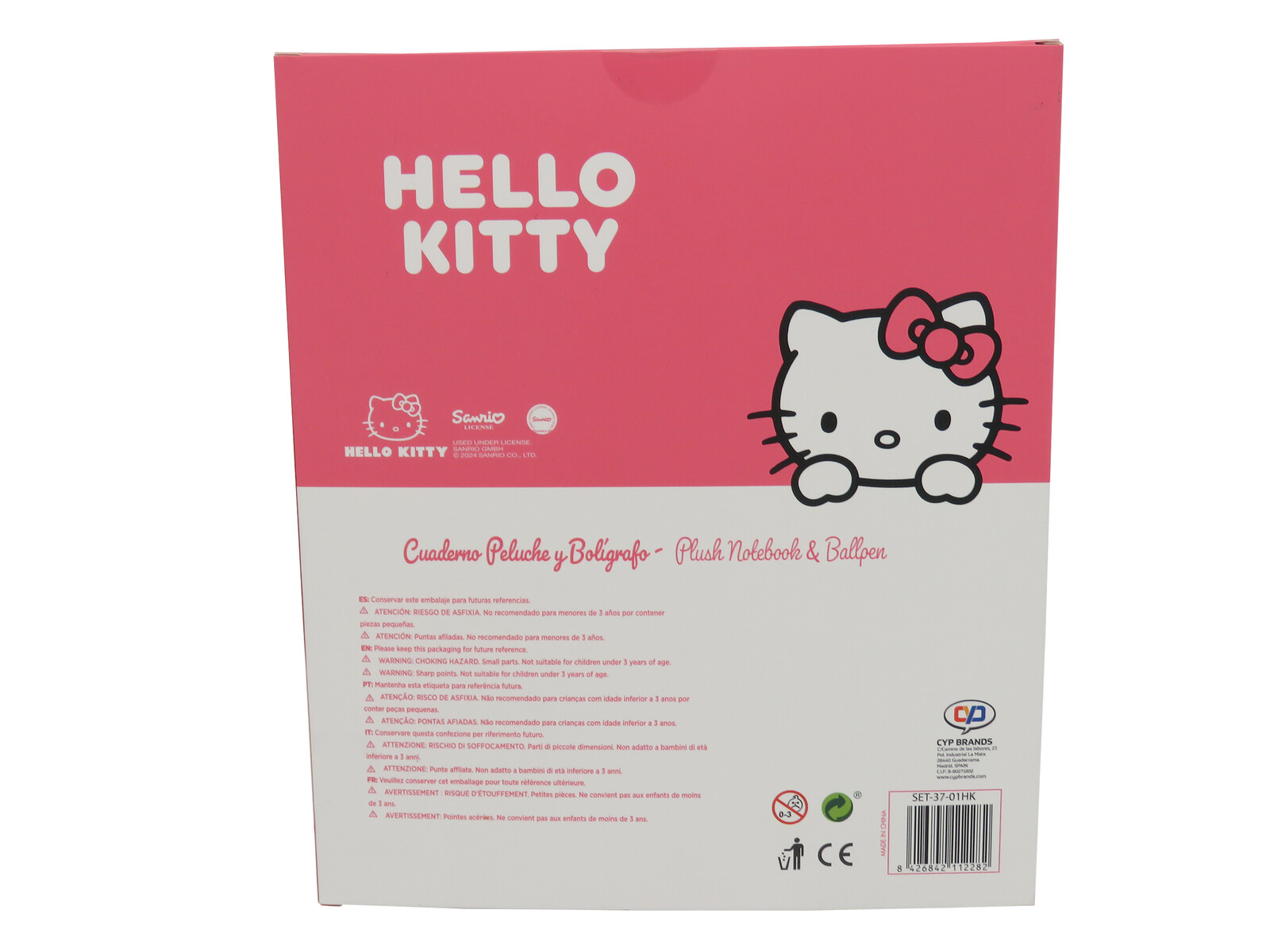 Sanrio Hello Kitty Set Cuaderno Peluche y Bolígrafo
