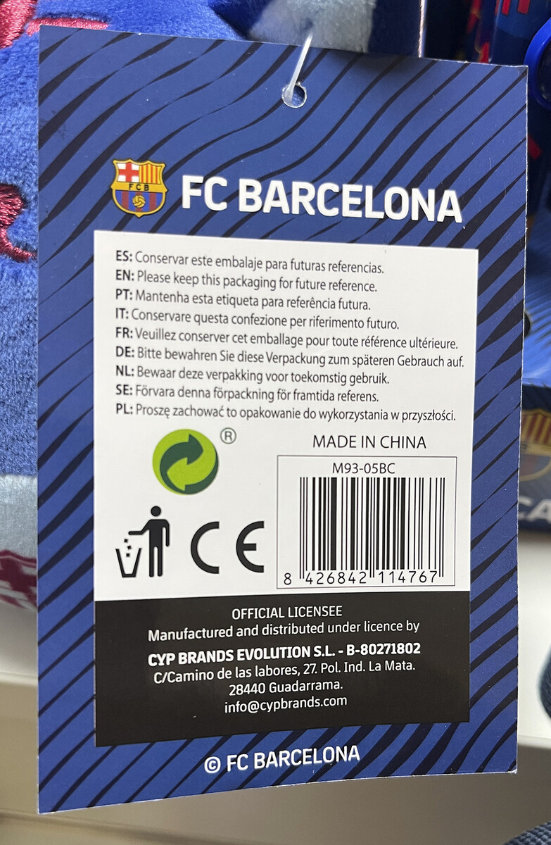FC Barcelona Peluche Gato 12cm Squishy