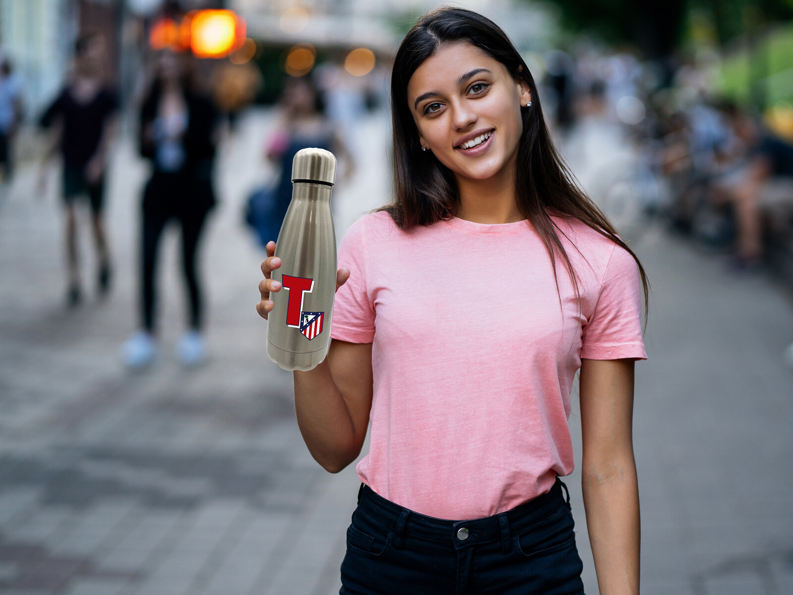 Atlético de Madrid Botella Personalizable de Acero 550ml Letra T