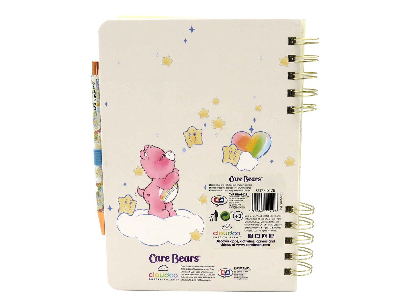 Care Bears Cuaderno A5 con Pegatinas y Boligrafo
