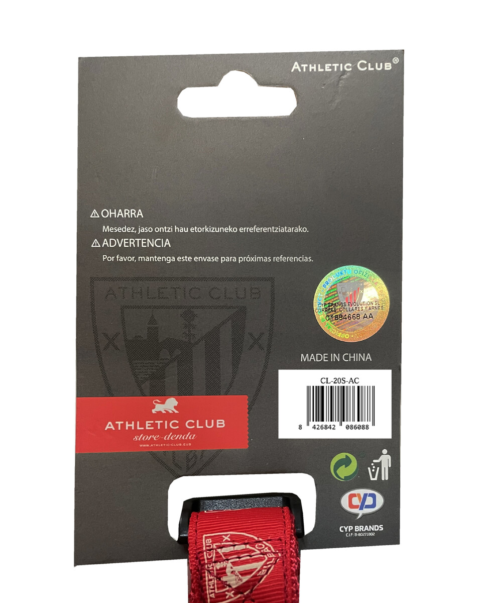 Athletic Club Collar para Perro Talla S
