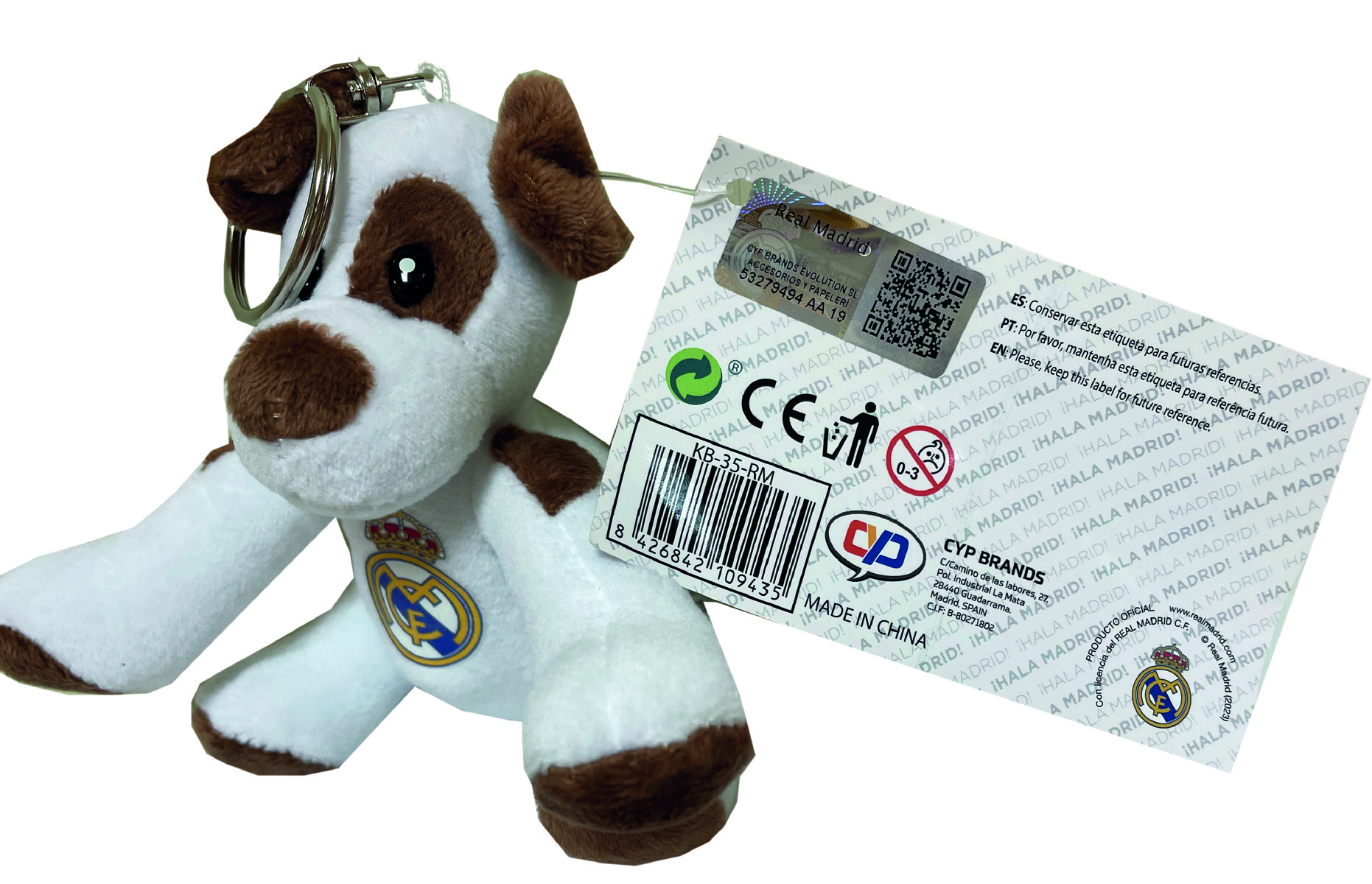 Real Madrid Llavero Perro de Peluche