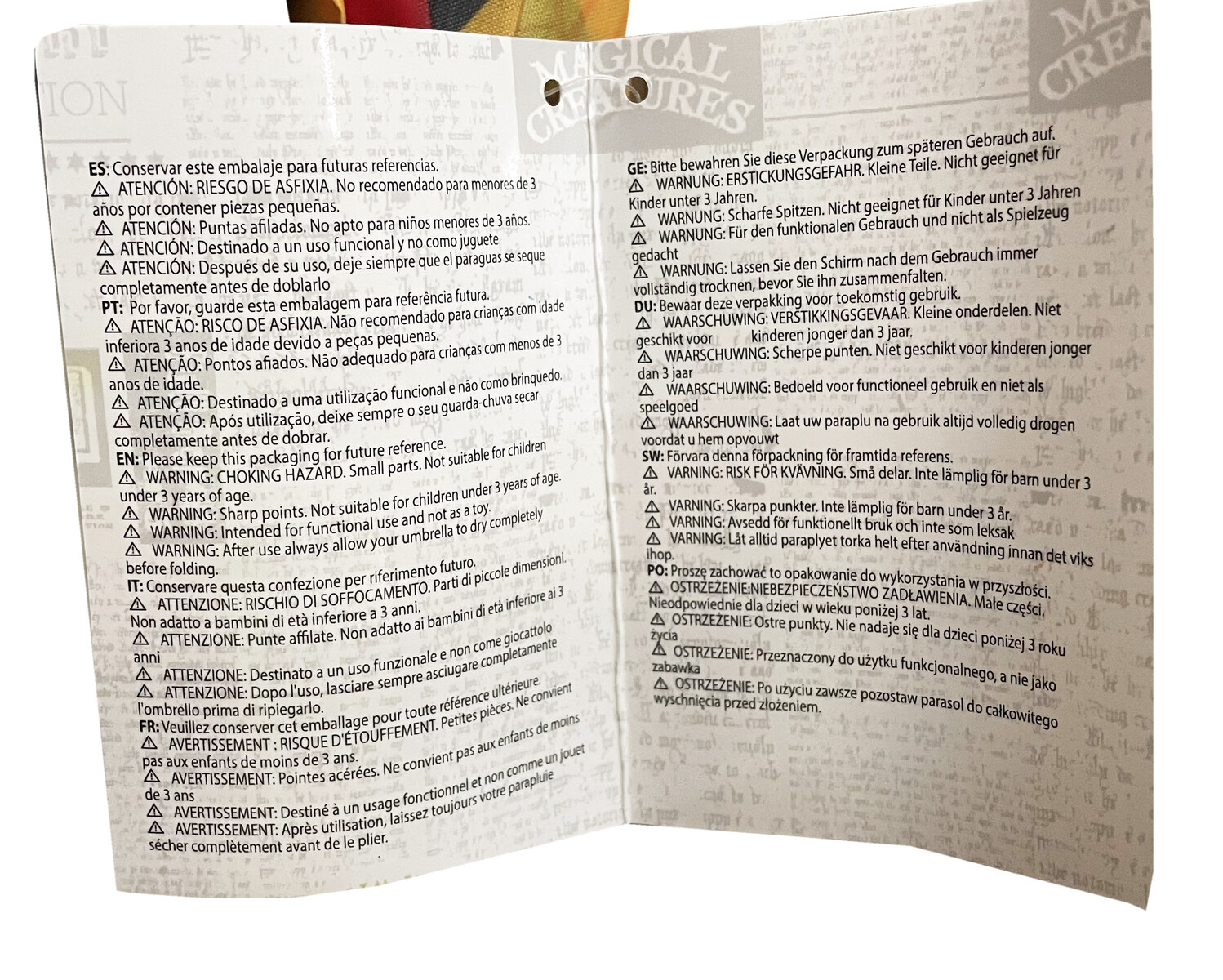 Harry Potter Paraguas Plegable Manual