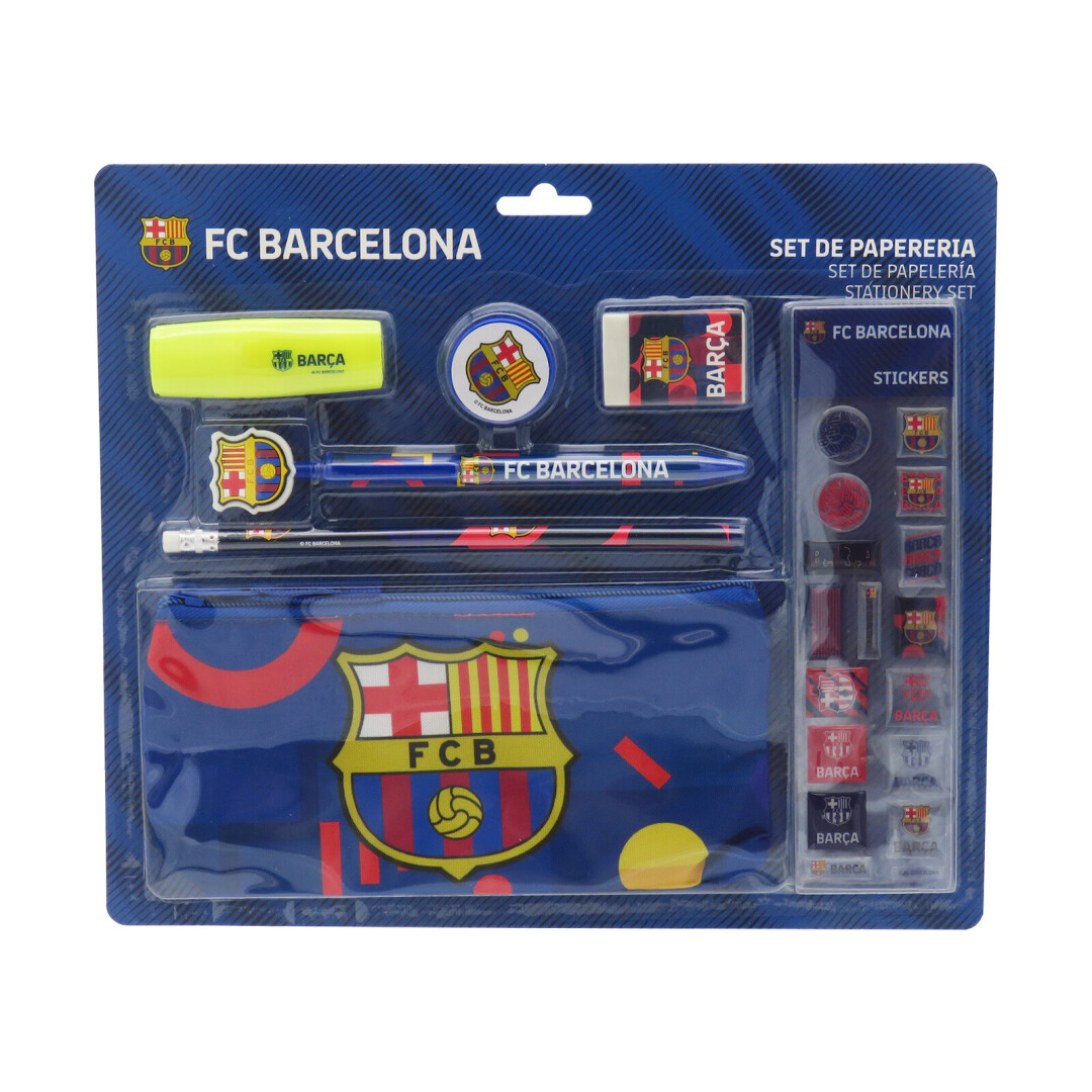 FCBarcelona Set de Papelería con Pegatinas