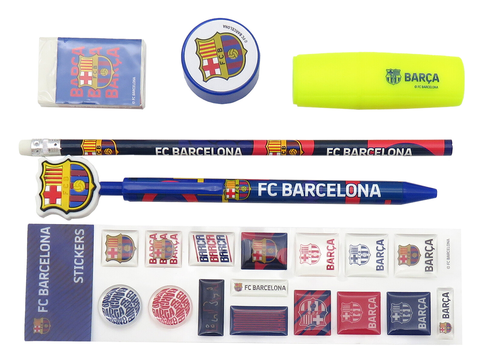 FCBarcelona Set de Papelería con Pegatinas