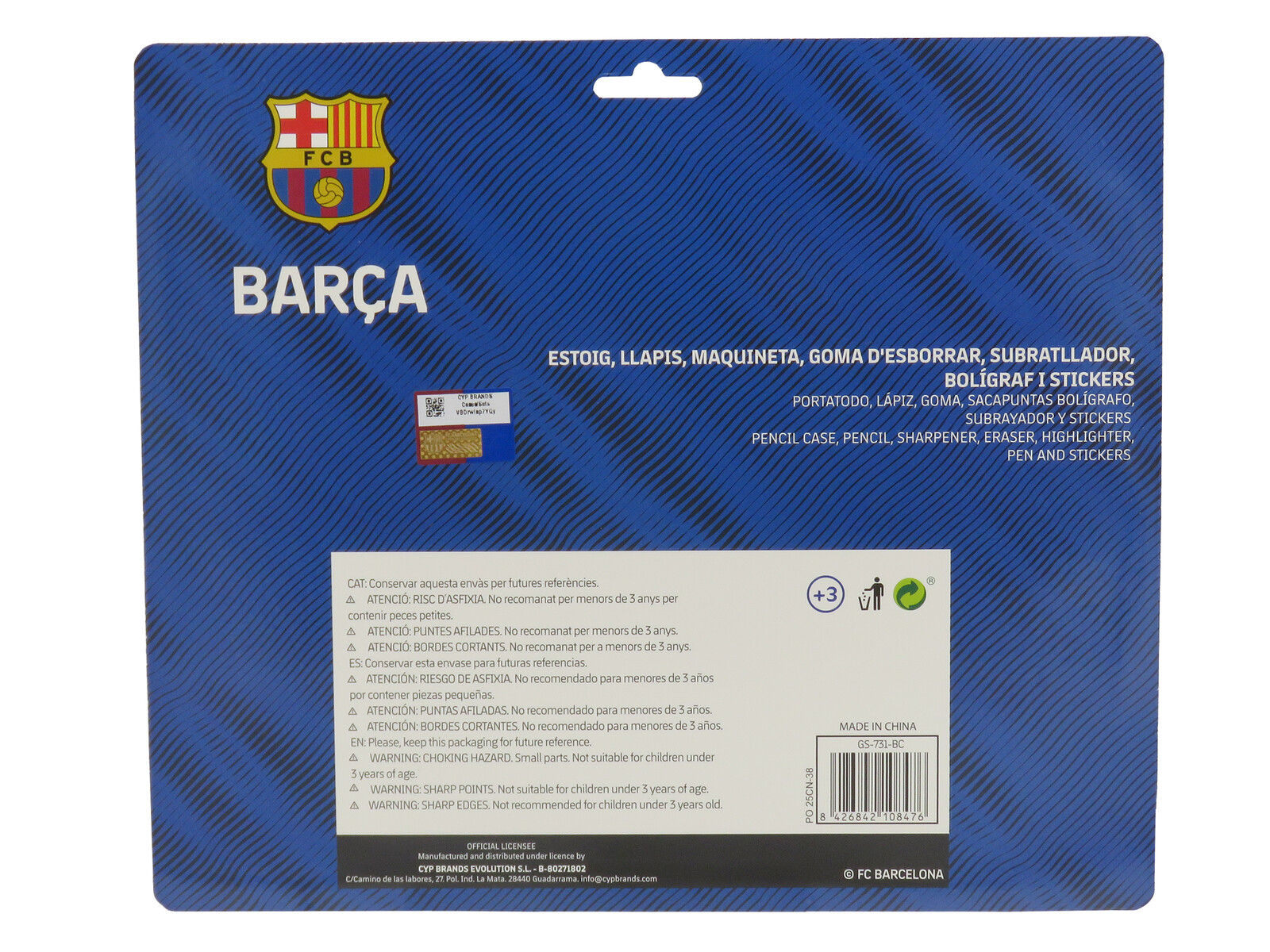 FCBarcelona Set de Papelería con Pegatinas
