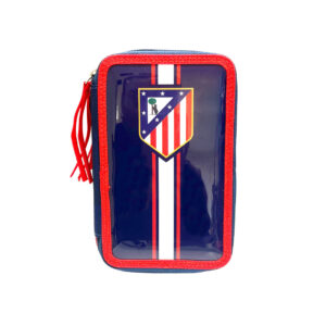 Atlético de Madrid Plumier 3 Pisos con Material Escolar