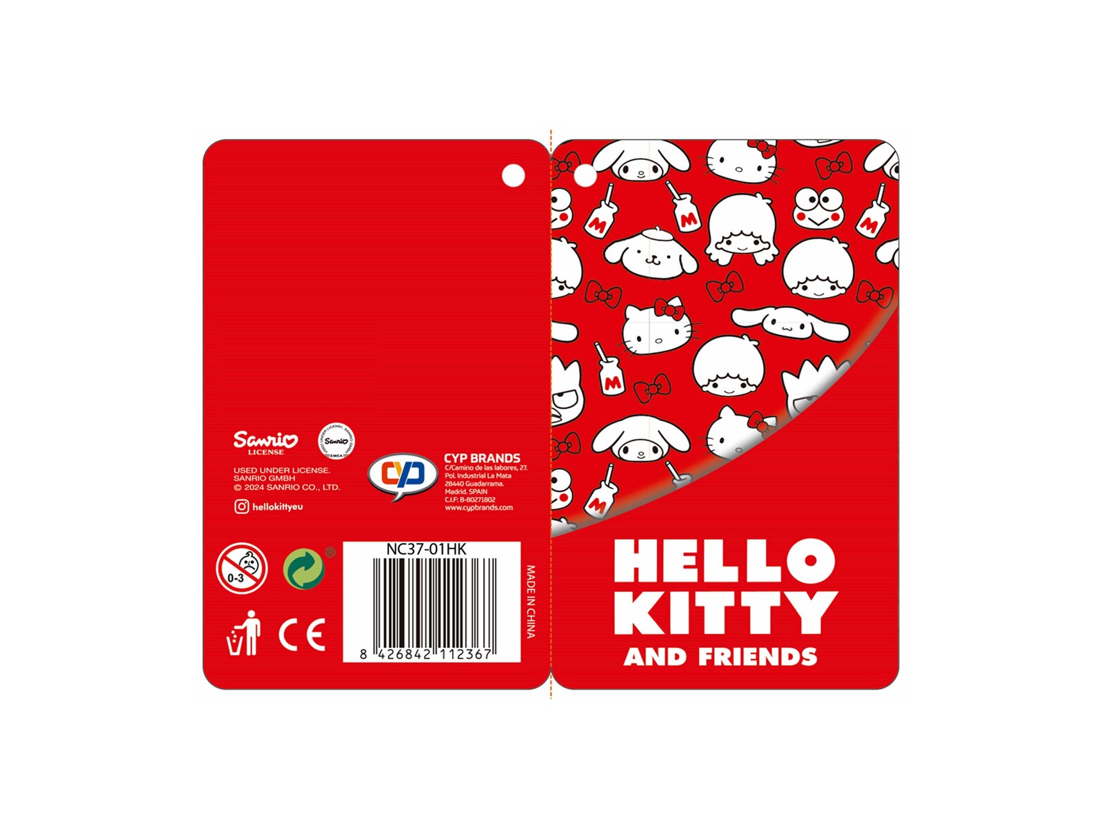 Sanrio Hello Kitty Neceser Peluche Hello Kitty+ Kuromi Reversible