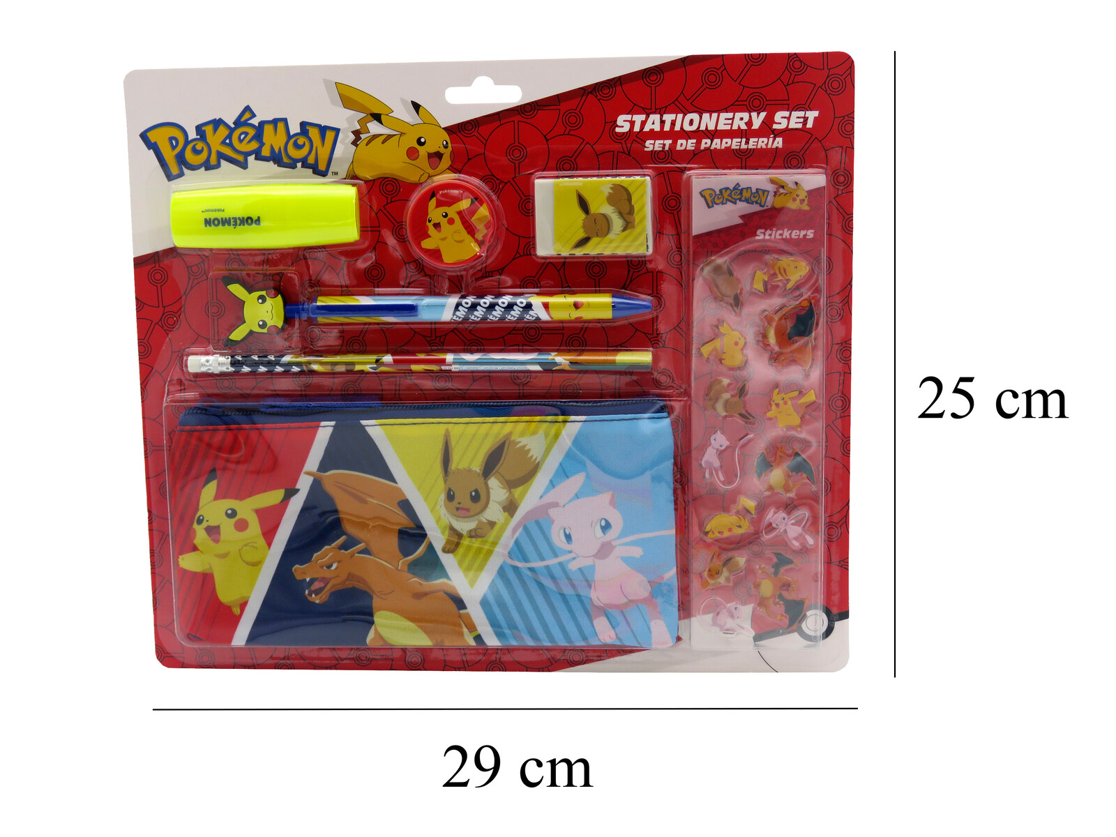 Pokémon Set de Papelería con Pegatinas
